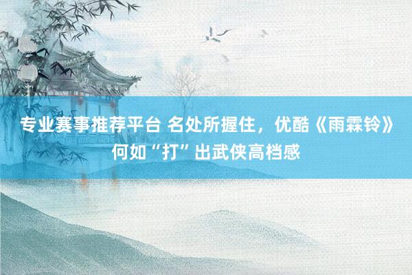专业赛事推荐平台 名处所握住,优酷《雨霖铃》何如“打”出武侠高档感