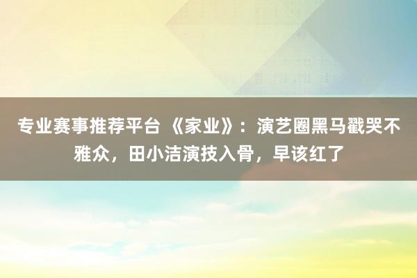 专业赛事推荐平台 《家业》：演艺圈黑马戳哭不雅众，田小洁演技入骨，早该红了