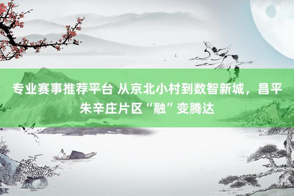 专业赛事推荐平台 从京北小村到数智新城，昌平朱辛庄片区“融”变腾达