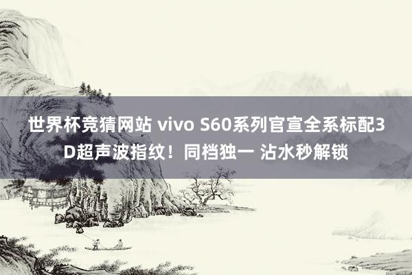 世界杯竞猜网站 vivo S60系列官宣全系标配3D超声波指纹！同档独一 沾水秒解锁