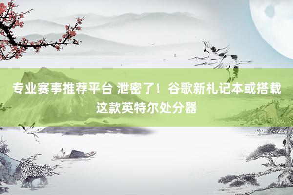 专业赛事推荐平台 泄密了!谷歌新札记本或搭载这款英特尔处分器