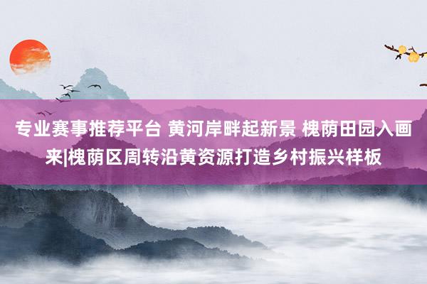 专业赛事推荐平台 黄河岸畔起新景 槐荫田园入画来|槐荫区周转沿黄资源打造乡村振兴样板