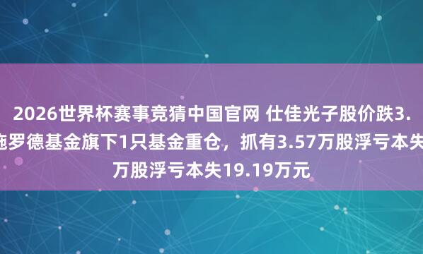 2026世界杯赛事竞猜中国官网 仕佳光子股价跌3.1%,交银施罗德基金旗下1只基金重仓,抓有3.57万股浮亏本失19.19万元