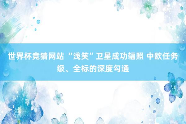 世界杯竞猜网站 “浅笑”卫星成功辐照 中欧任务级、全标的深度勾通