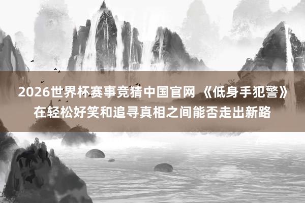 2026世界杯赛事竞猜中国官网 《低身手犯警》在轻松好笑和追寻真相之间能否走出新路