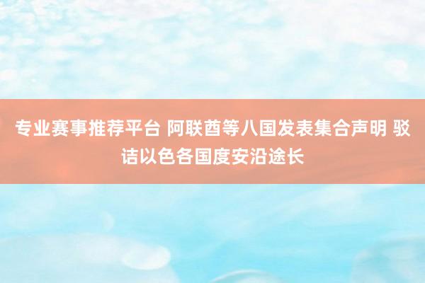 专业赛事推荐平台 阿联酋等八国发表集合声明 驳诘以色各国度安沿途长
