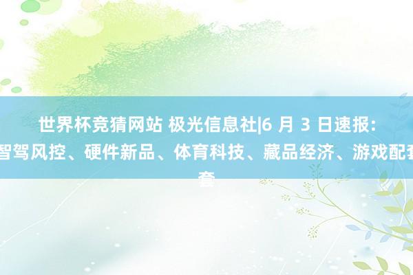 世界杯竞猜网站 极光信息社|6 月 3 日速报: 智驾风控、硬件新品、体育科技、藏品经济、游戏配套